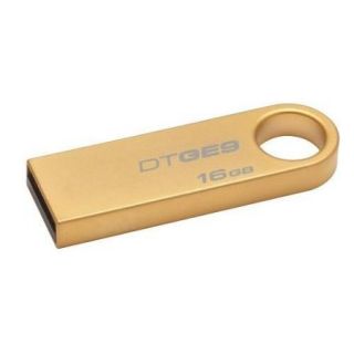 Kingston DTGE9/16GBZ 16gb Datatraveler Ge9 Flash Ext Drive Usb 2.0 Gold Metal Casing Us