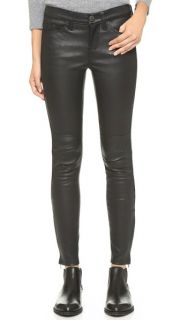 Current/Elliott The Stretch Leather Moto Pants with Ankle Zips