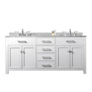 Madison Solid White Double Sink Bathroom Vanity