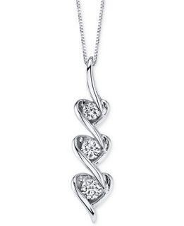 Sirena Diamond Heart Pendant Necklace in 14k White Gold (1/5 ct. t.w