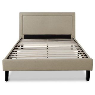 Sleep Revolution Platform Bed   Upholstered Detailed Taupe