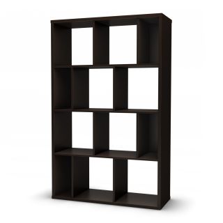 South Shore Reveal Chocolate Brown Shelving Unit with 8 Open/ 4 Closed
