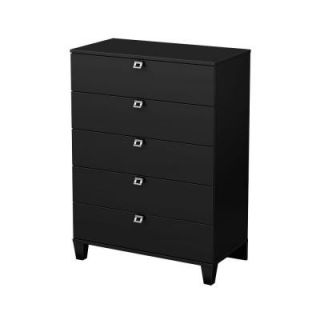 Home Decorators Collection Karma 45 1/2 in. x 31 1/2 in. 5 Drawer Chest in Pure Black 9001035