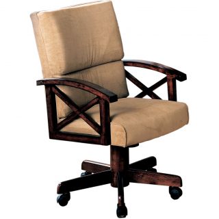 Game Chair with Beige Upholstry and Cherry Wood   Shopping