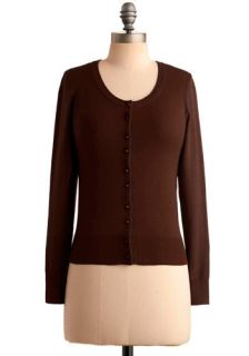 Button Up Basics Cardigan in Brown  Mod Retro Vintage Sweaters