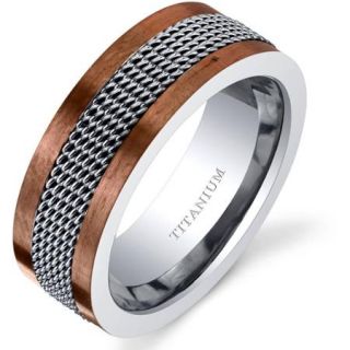Oravo 8mm Men's Wedding Band Ring in Titanium
