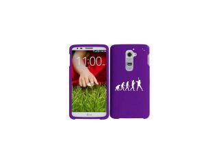 LG G2 AT&T Sprint T Mobile Snap On 2 Piece Rubber Hard Case Cover Evolution Baseball Softball (Purple)