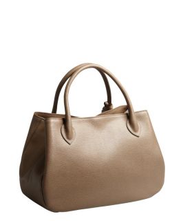 Furla Taupe Textured Leather 'new Giselle' Top Handle Bag (322209302)
