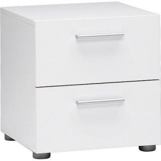 Loft Collection 2 Drawer Nightstand, White