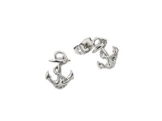 Sterling Silver .925 Cubic Zirconia CZ Anchor Stud Earrings Ladies Jewelry 567 bge00376