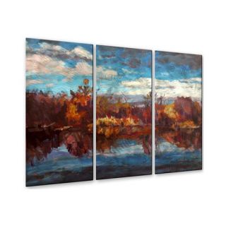 Autumn Reflection by Brian Simons 3 Piece Painting Prints Plaque Set