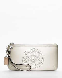 COACH Audrey Leather Perforated Go Go Large Wristlet