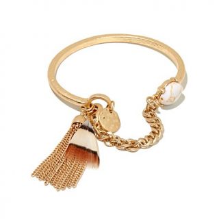 Danielle Nicole Goldtone Feather Tassel Bracelet   8030204
