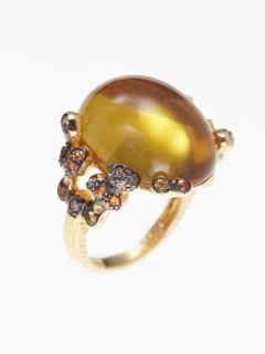 golden beryl cabochon ring by Robert Wander