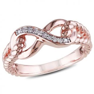 10K Rose Gold 0.05ct White Diamond Infinity Band Ring   7652430