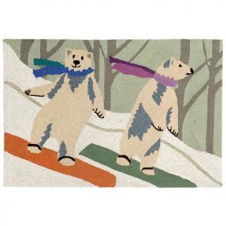 Liora Manne Frontporch Boarding Bears   Snow   30" x 48"   7660462