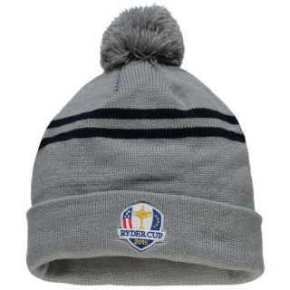 2016 Ryder Cup Gray/Navy Toque Double Stripe Cuffed Knit Hat with Pom