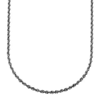50mm Glitter Hollow Rope Chain Necklace in 14K White Gold (24