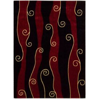 Nourison Overstock Parallels Black 5 ft. 6 in. x 7 ft. 5 in. Area Rug 391728