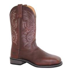 Mens AdTec 9555 11in Western Pull On Work Boot Square ST Brown