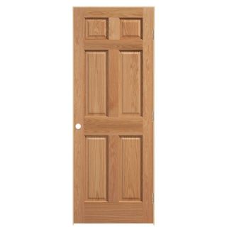 ReliaBilt Prehung Solid Core 6 Panel Oak Interior Door (Common: 32 in x 80 in; Actual: 33.5 in x 81.5 in)