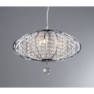 Justina 5 light Chrome Chandelier with Crystal Glass Prisms