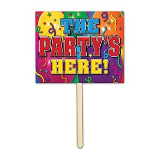 Beistle 12 x 15 The Partys Here! Yard Sign, 3/Pack