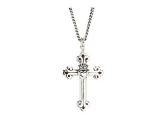King Baby Studio Traditional Cross with Crowned Heart Pendant Sterling Silver