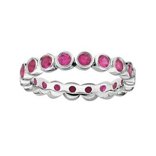 Personally Stackable Sterling Silver Ruby Eternity Band