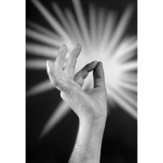 Studio shot of male hand showing ok sign Poster Print (18 x 24)