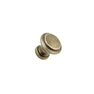 Continental Home Hardware Traditional 5/8 in. Antique Brass Micro Knob RL021910