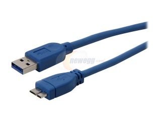 Coboc U3 AM MICROBM 6 BL 6ft SuperSpeed 5Gbps USB 3.0  A Male to Micro B Male Cable,Nickel Plated,Blue,M M