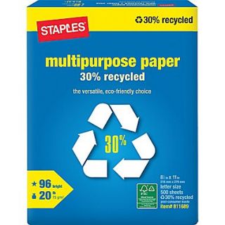 30% Recycled Multipurpose Paper, 8 1/2 x 11, Ream