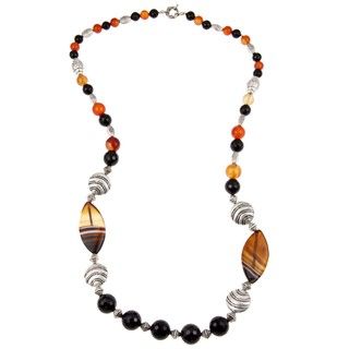 Pearlz Ocean Carnelian, Agate and Onyx Necklace