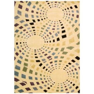 Nourison Overstock Parallels Ivory 3 ft. 6 in. x 5 ft. 6 in. Area Rug 005939