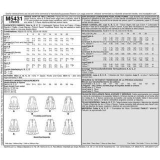McCall's Pattern Misses' Skirts in 2 Lengths, EE (14, 16, 18, 20)