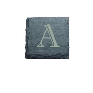J.K. Adams 4 inch Square Monogrammed Slate Coasters (Set of 4) X