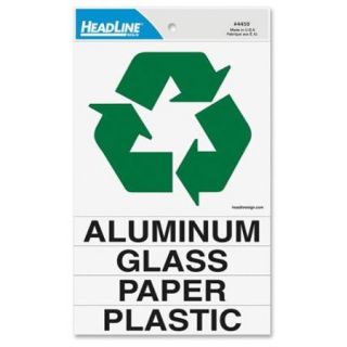 Headline Recycling Decal   6" Width X 6" Length   1 Each   Square (4459_40)