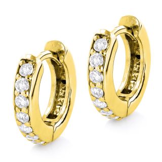 Luxurman 14k Gold 1/2ct TDW Diamond Hoop Clip in Earrings (H I, SI1