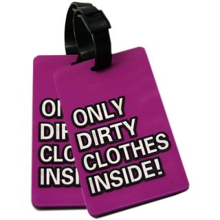 Naftali Magenta Only Dirty Clothes Inside! Rubber Luggage ID Tag