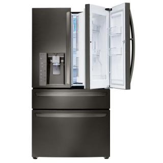 LG Electronics 29.7 cu. ft. French Door Refrigerator with Door in Door in Black Stainless Steel LMXS30776D