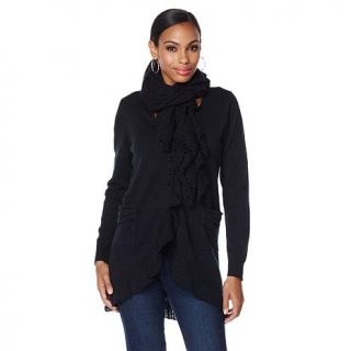 Jamie Gries Collection Ruffle Cardigan and Scarf Set   7825262