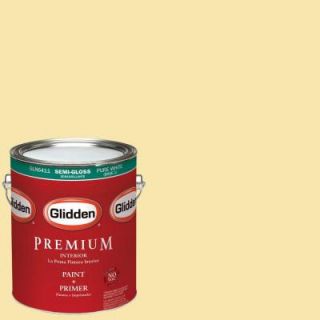 Glidden Premium 1 gal. #HDGY31D Chic Yellow Semi Gloss Interior Paint with Primer HDGY31DP 01S