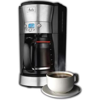 Melitta 12 Cup Coffee Maker, 46893, Black/Stainless Steel