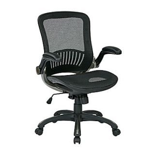 Work Smart OSP Office Leather Chair, Black with Titanium
