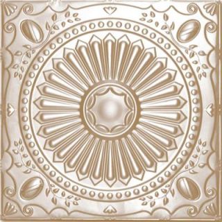 Shanko 2 ft. x 4 ft. Nail up/Direct Application Tin Ceiling Tile in Satin Brass (24 sq. ft. / case) B525 4 c