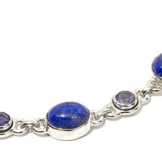Himalayan Gems™ Lapis and Iolite Sterling Silver 6 3/4" Bracelet   7904326