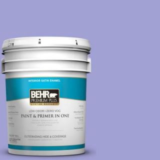 BEHR Premium Plus 5 gal. #P550 4 Water Hyacinth Satin Enamel Interior Paint 740005