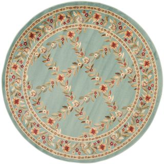 Safavieh Lyndhurst Round Blue Floral Woven Area Rug (Common: 5 ft x 5 ft; Actual: 5 ft 3 in x 5 ft 3 in)