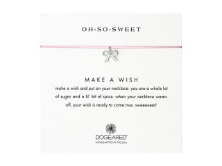 Dogeared Oh So Sweet Bow Make A Wish Necklace Sterling Silver/Rose